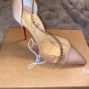 Nude/Soft Pink Christian Louboutin Heels with Studs. Size 38.5